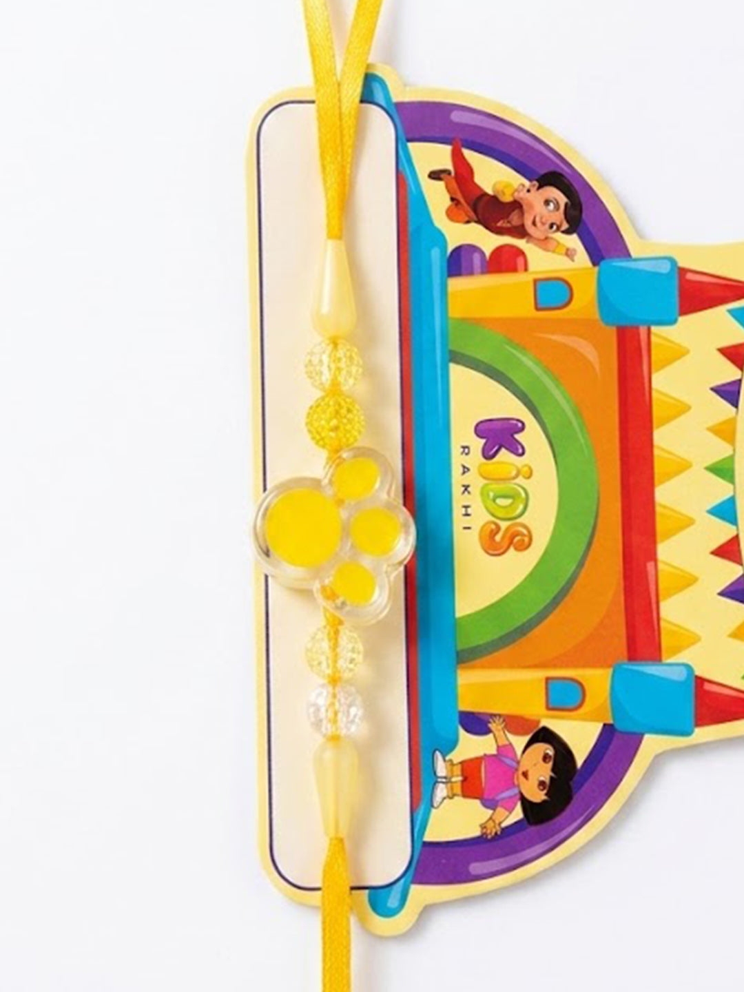 NVR Transparent Beads Kids Rakhi With Roli Chawal Chandan Mishri