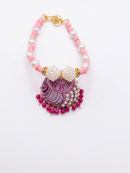 NVR Set of 2 Floral Perals Jhumka Design Bhaiya Bhabhi Rakhi with Roli Chawal Chandan