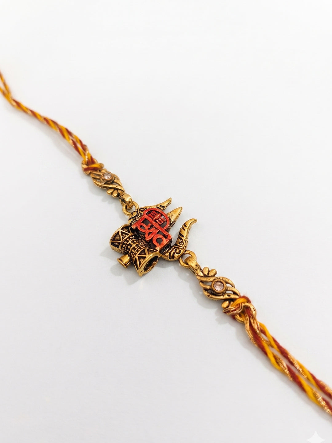 NVR Set of 3 Multicolor Mahadev Divine Thread Rakhi with Roli Chawal Chandan Mishri