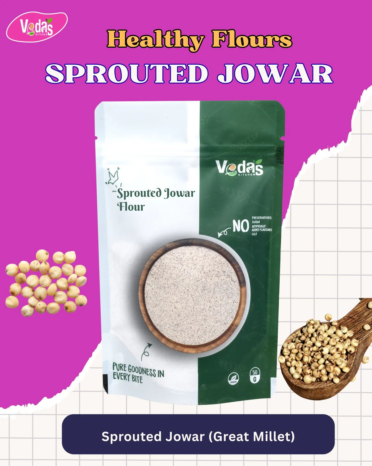 Vedas Kitchen Sprouted Jowar Flour