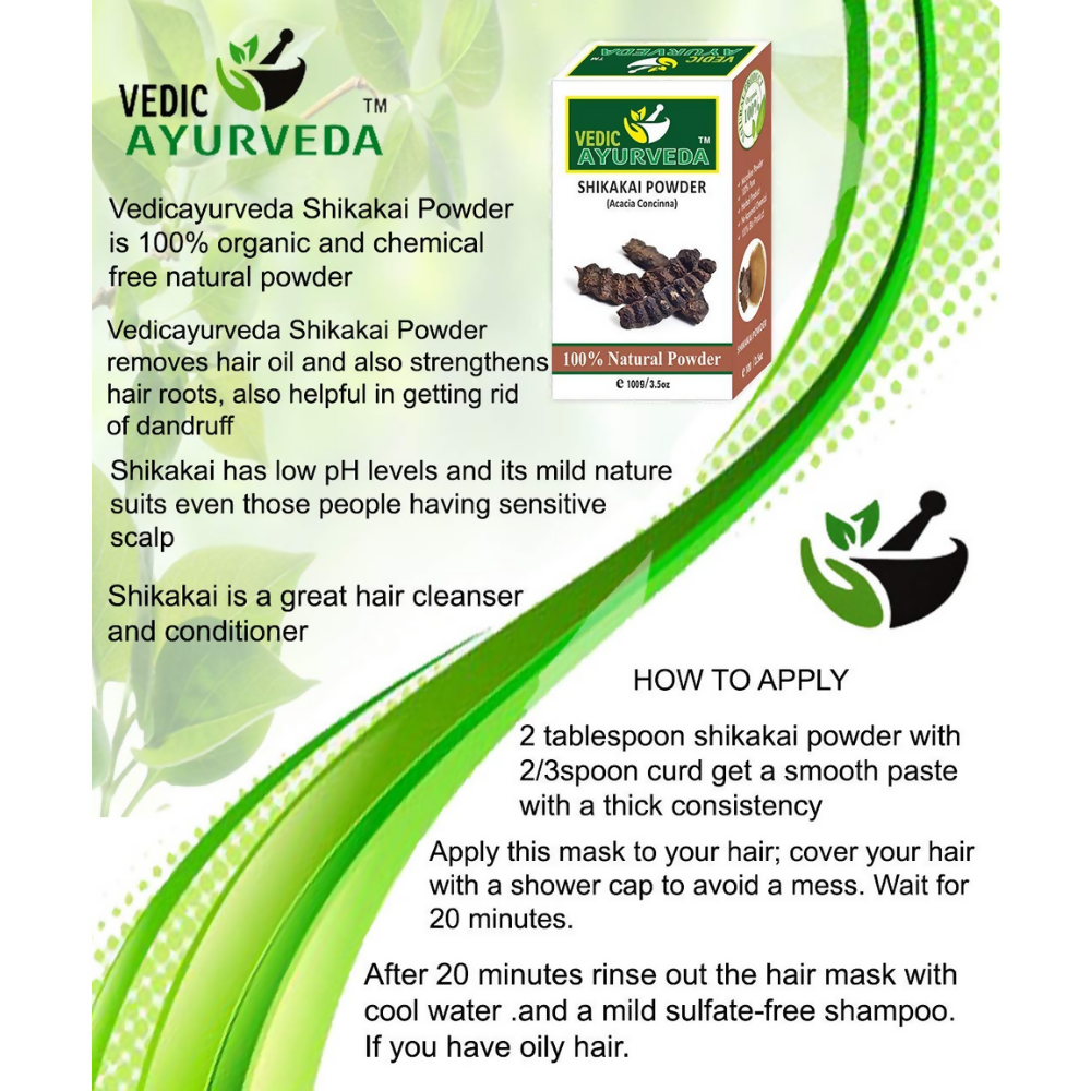 VedicAyurveda Pure Organic & Natural Indigo, Shikakai & Heena Powder