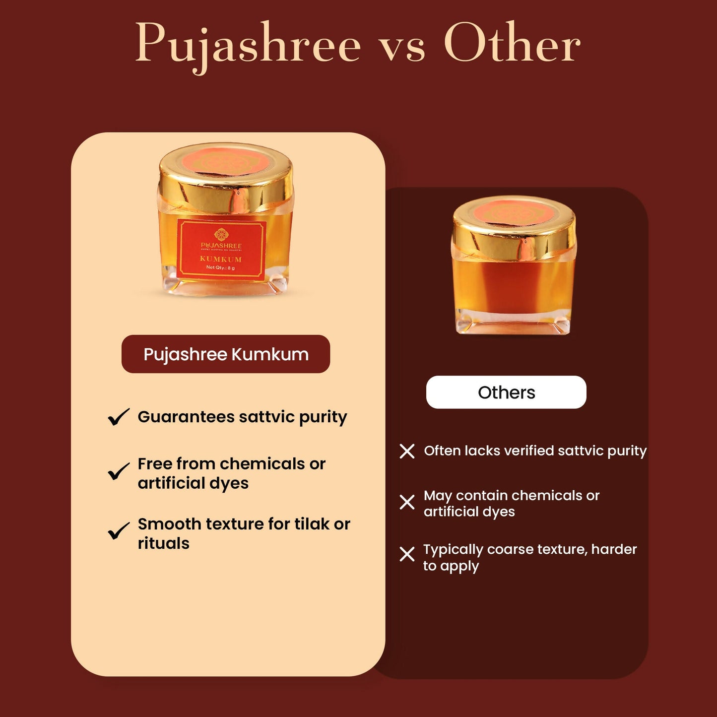 Pujashree KumKum  Pure Religious Tilak Powder for Daily Puja & Festivals