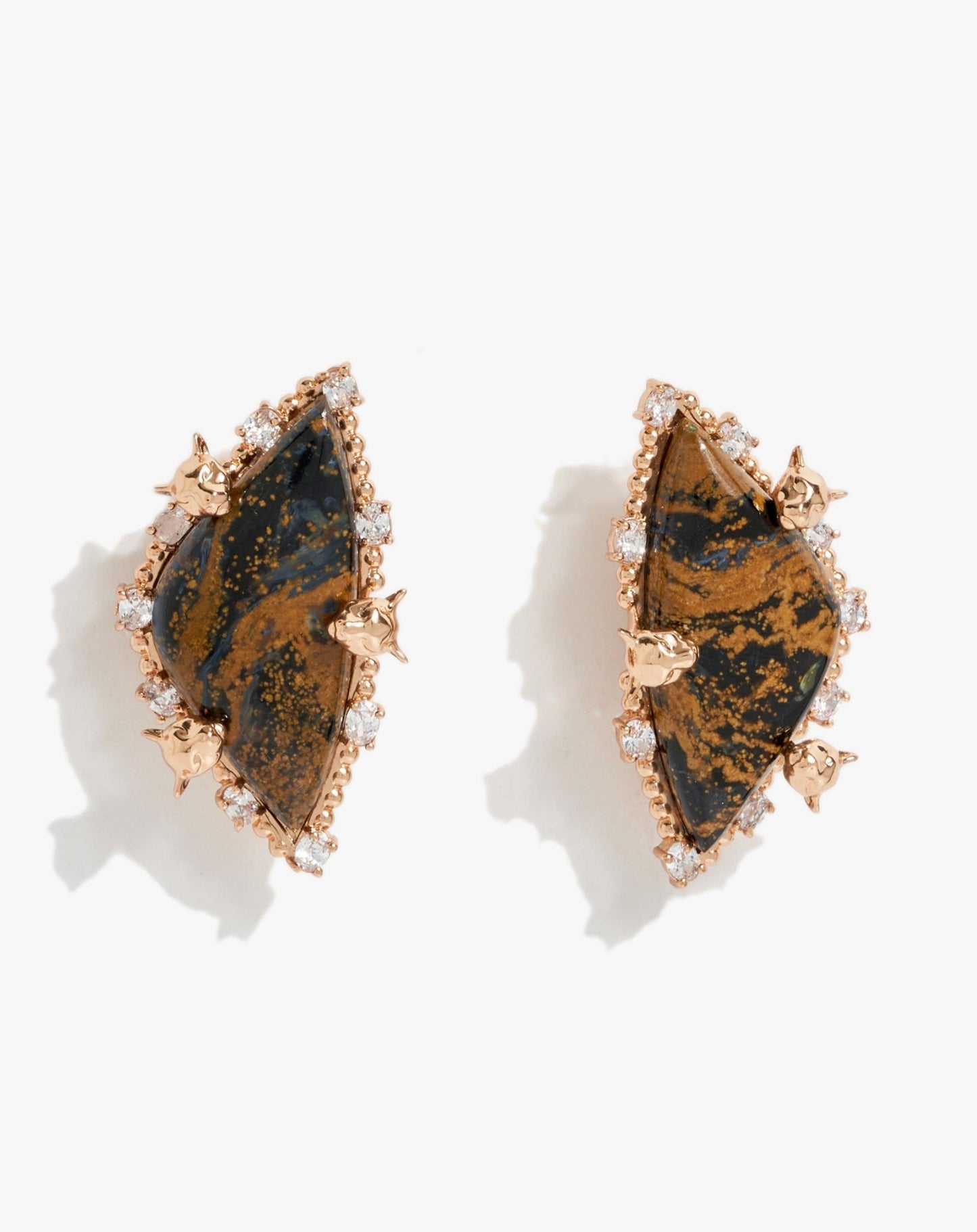 Trinity of Leopards Studs in Pietersite