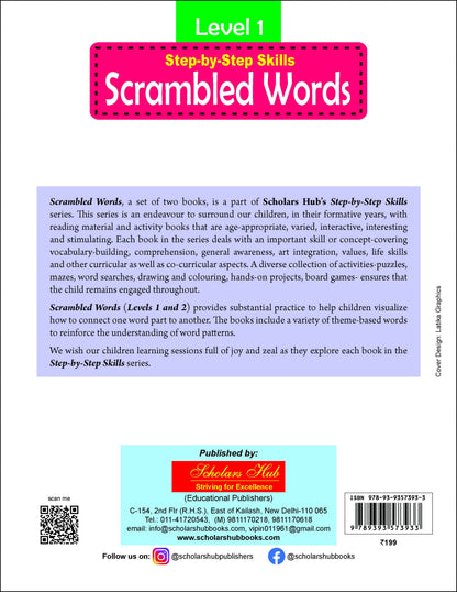 Step By Step Skills Scrambled Words-1(Tearble Colourful Worksheets)
