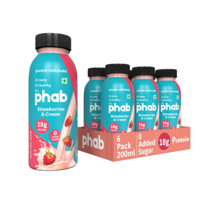 Phab Protein Milkshake With Protein Strawberries & Cream Flavour
