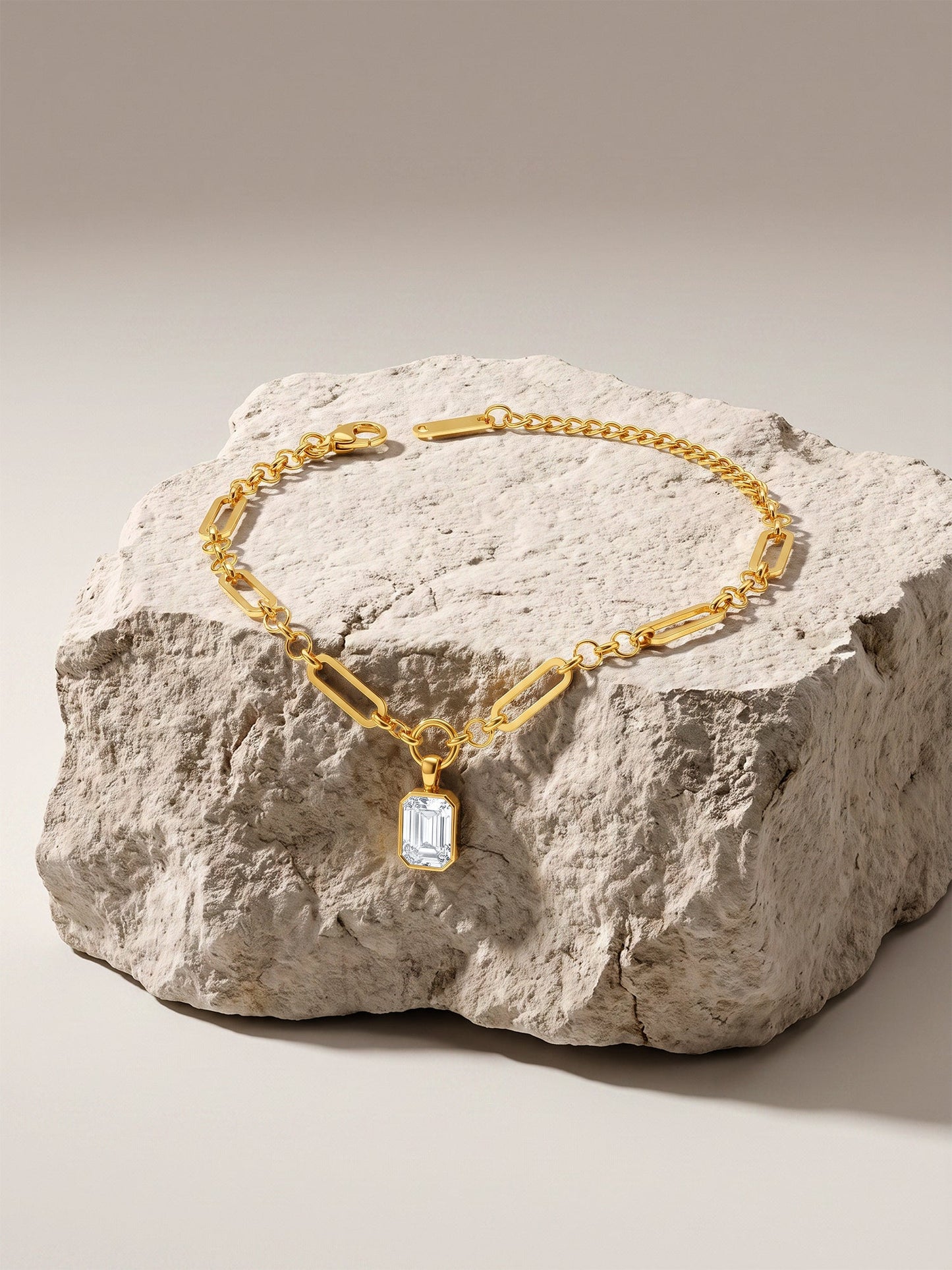OnnMe by GIVA Charm Drop Link Chain Gold Plated Bracelet