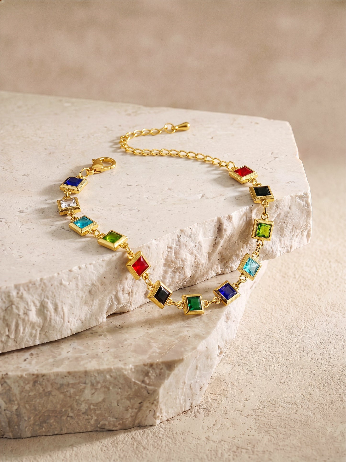 OnnMe by GIVA Candy Grid Gold Plated Charm Bracelet