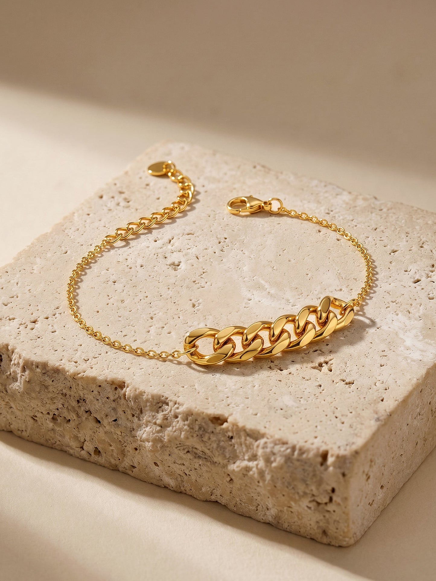 OnnMe by GIVA Lowkey Cuban Gold Plated Bracelet