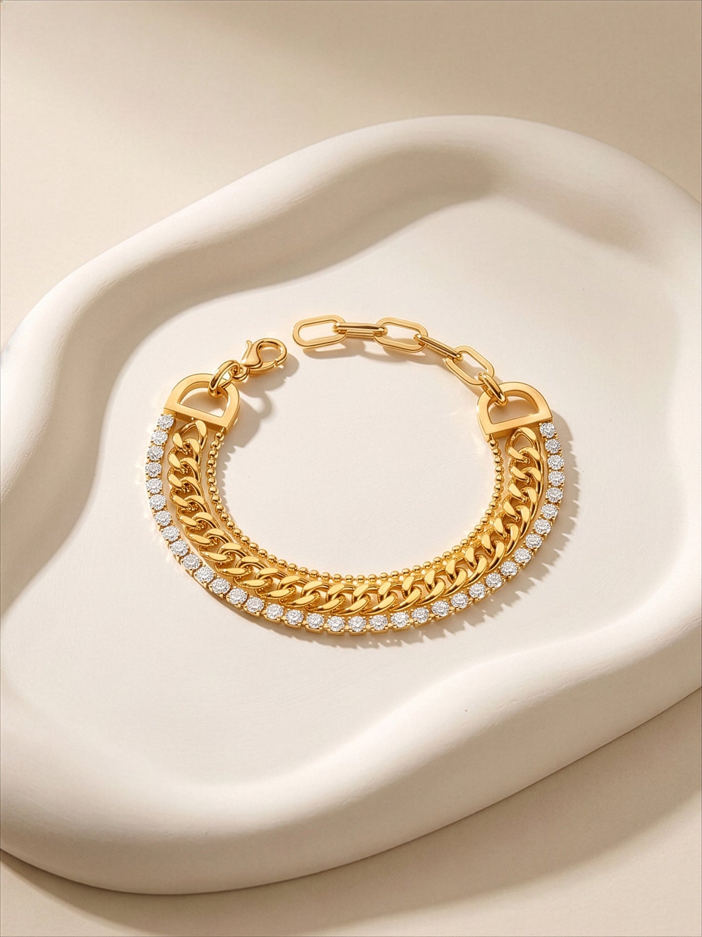 OnnMe by GIVA Switch Stack Dual Tone Bracelet