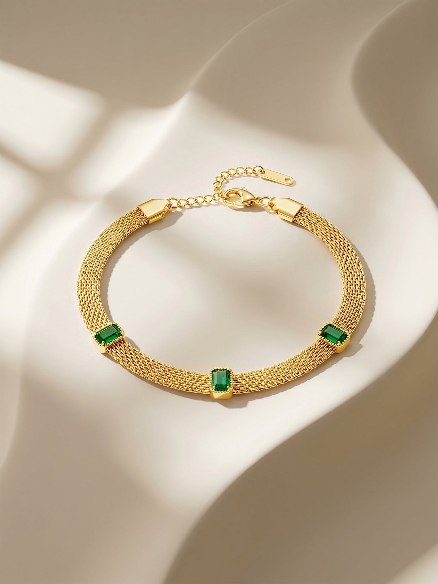 OnnMe by GIVA Emerald Rush Gold Plated Bracelet