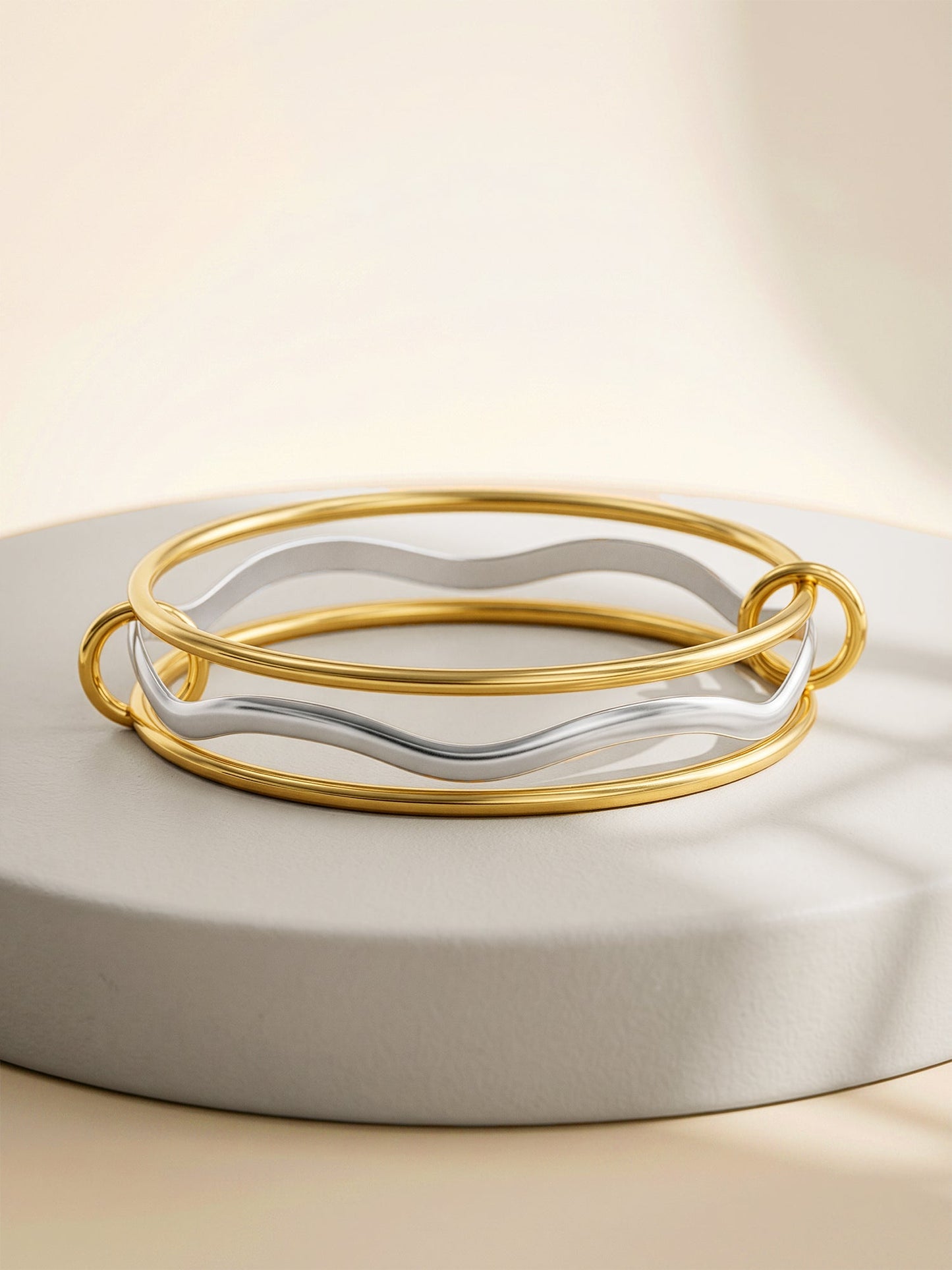 OnnMe by GIVA Twisted Signal Dual Tone Bangle Bracelet