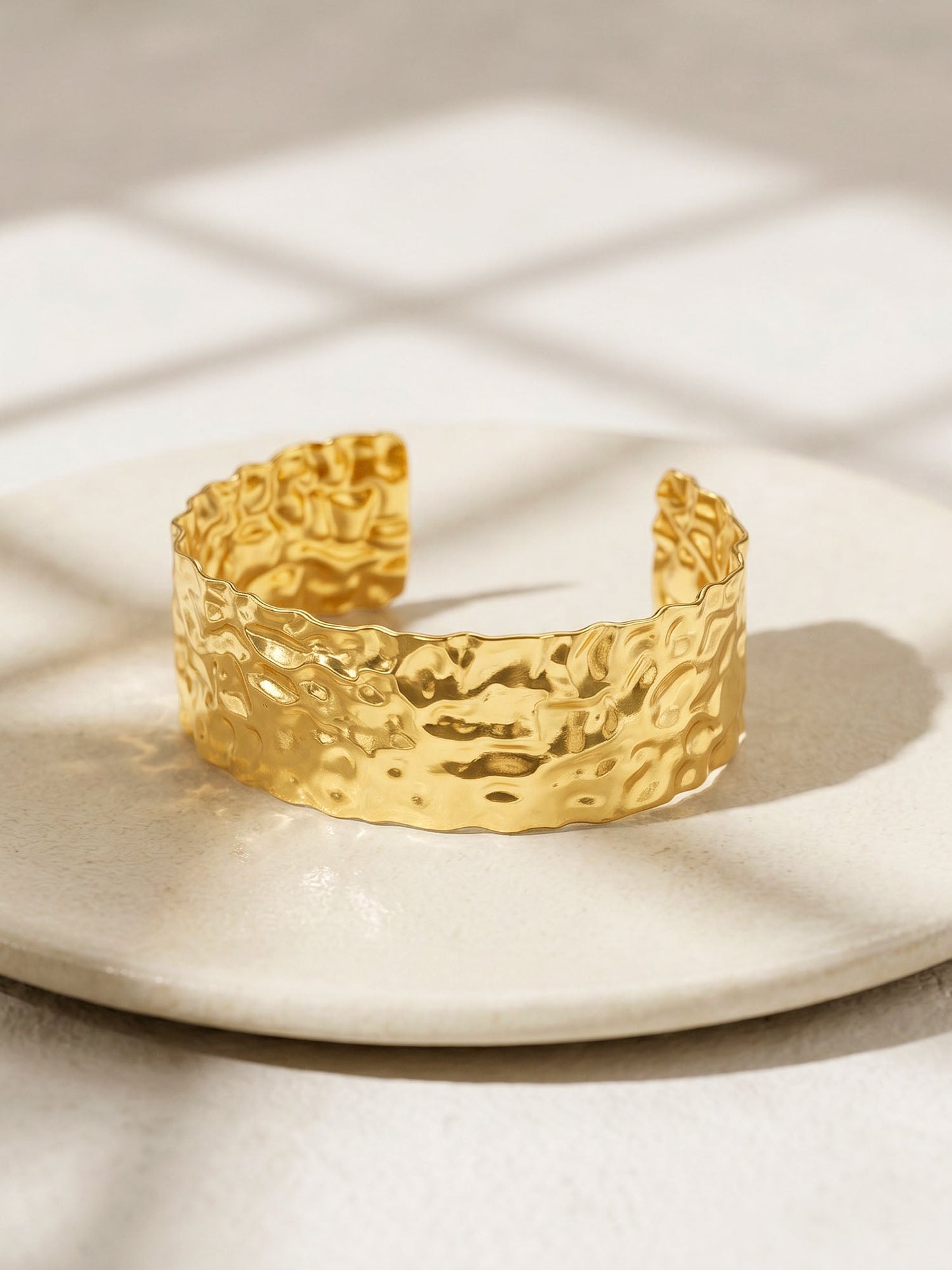 OnnMe by GIVA Hammered Mood Gold Plated Cuff Bracelet