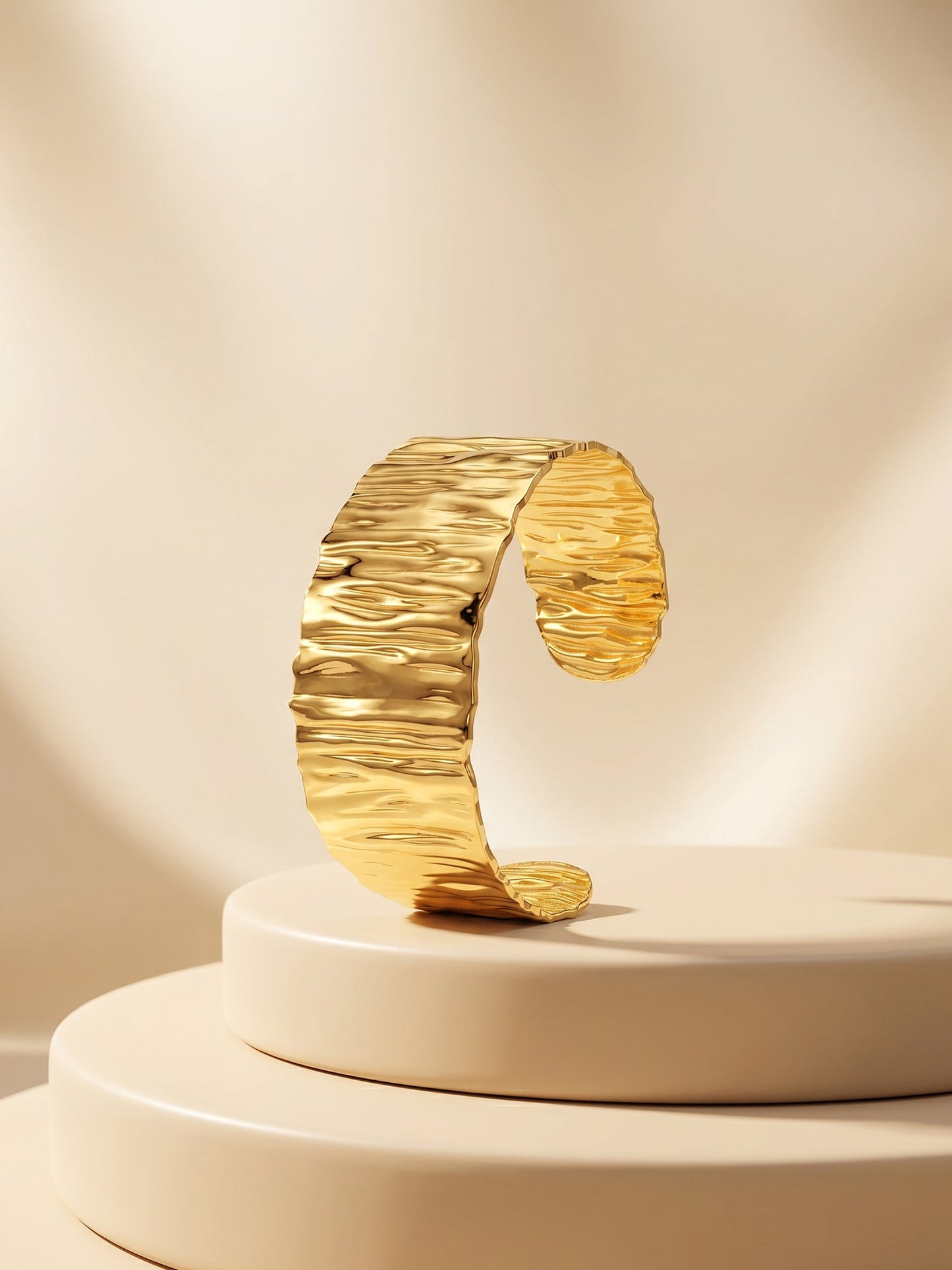 OnnMe by GIVA Crinkle Mood Gold Plated Cuff Bracelet