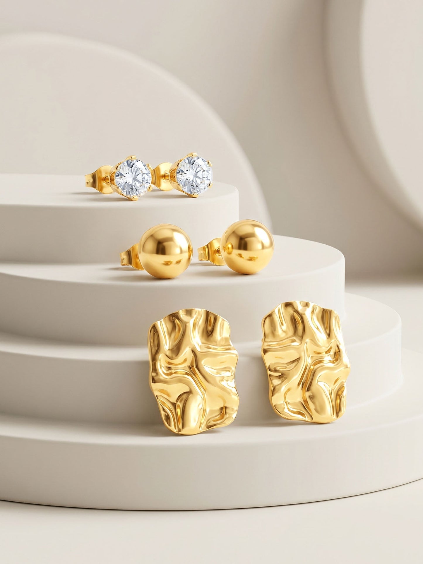 OnnMe by GIVA Gallery Noise Gold Plated Earrings Set