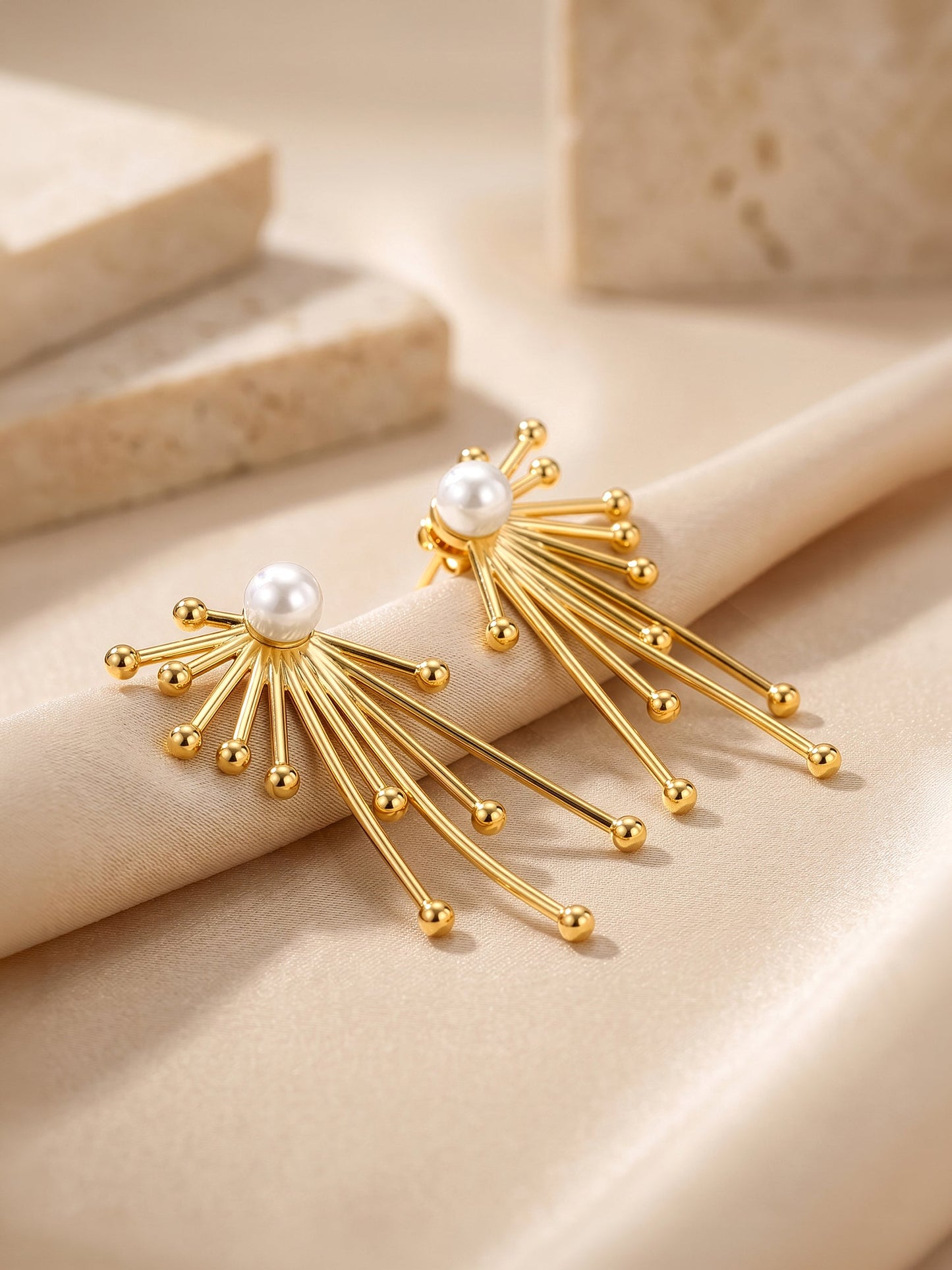 OnnMe by GIVA Drama Ray Gold Plated Drops Earrings