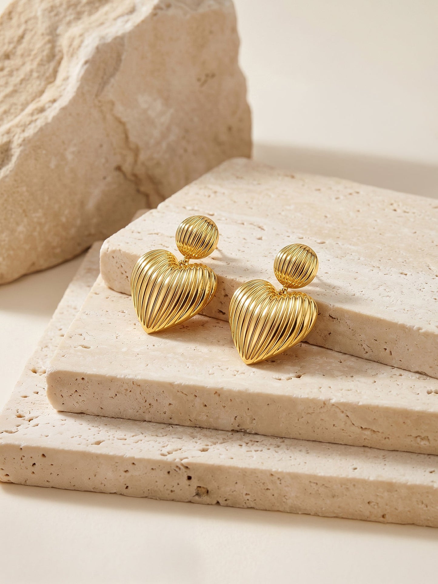 OnnMe by GIVA Heart Drop Energy Gold Plated Drops Earrings