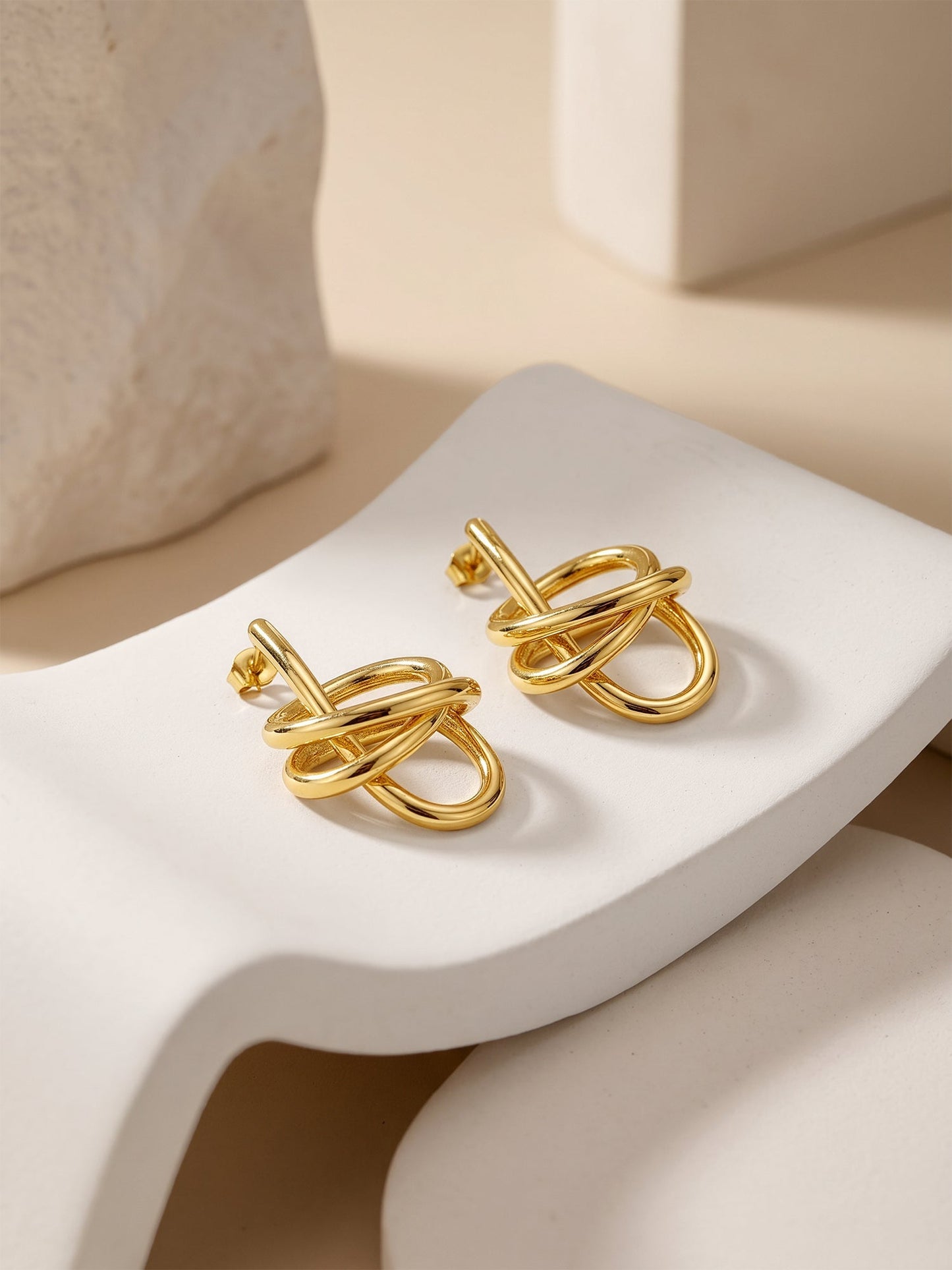 OnnMe by GIVA Knot Flow Energy Gold Plated Drop Earrings