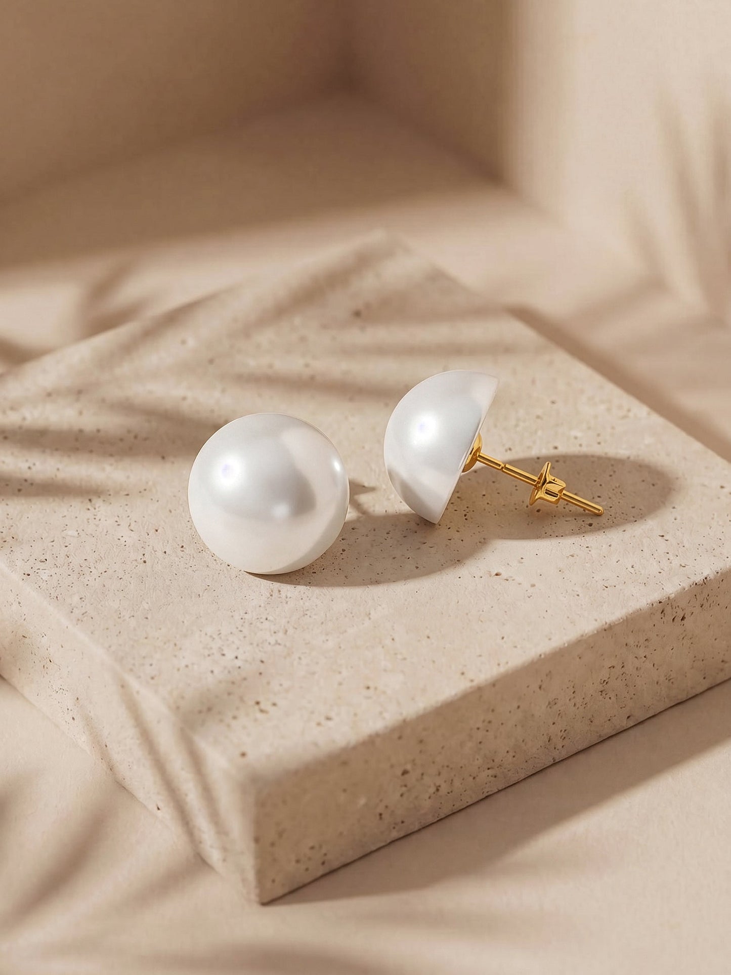 OnnMe by GIVA Not So Basic Pearl Gold Plated Studs