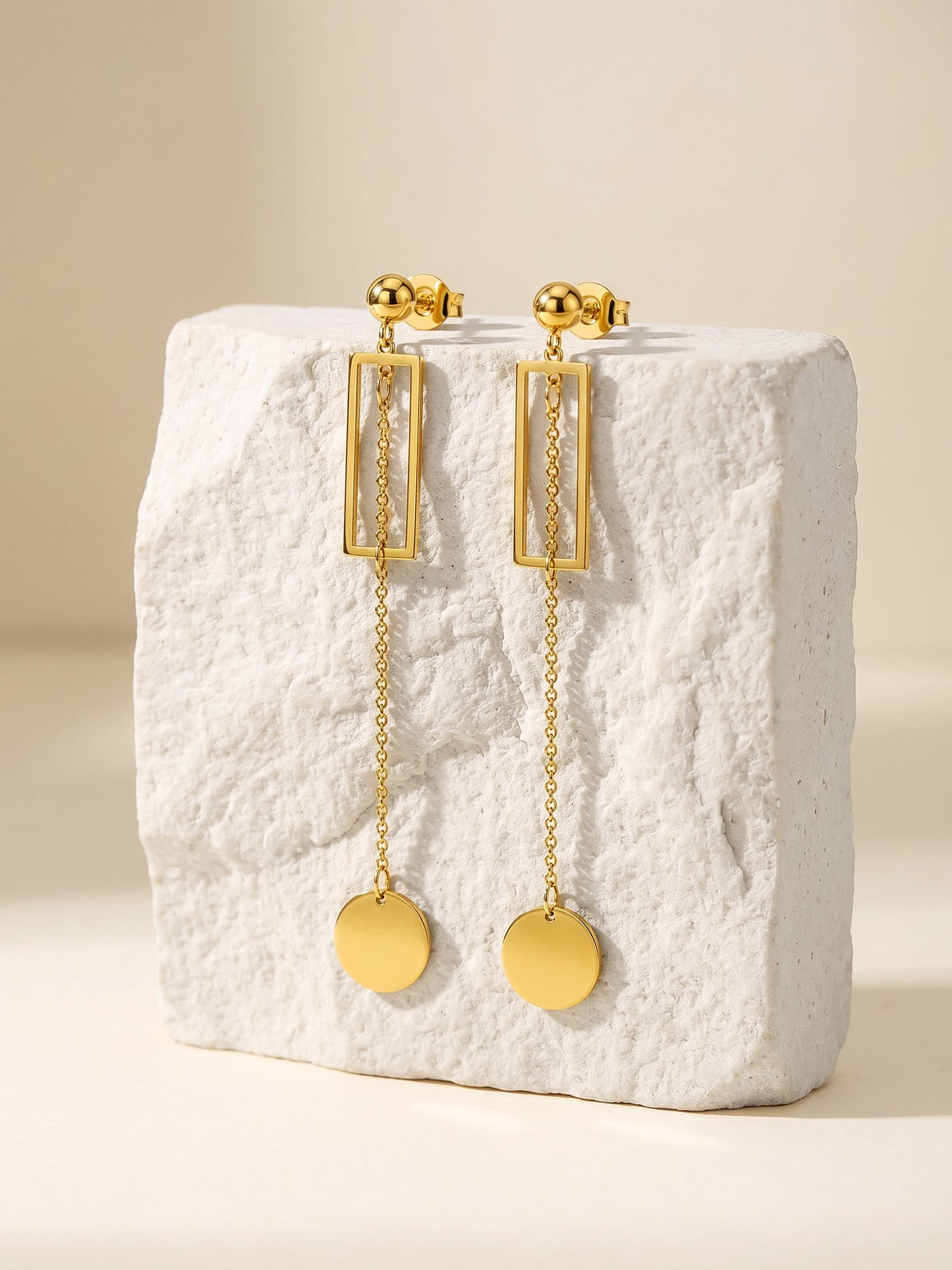 OnnMe by GIVA Drama Disc Gold Plated Dangler Earrings