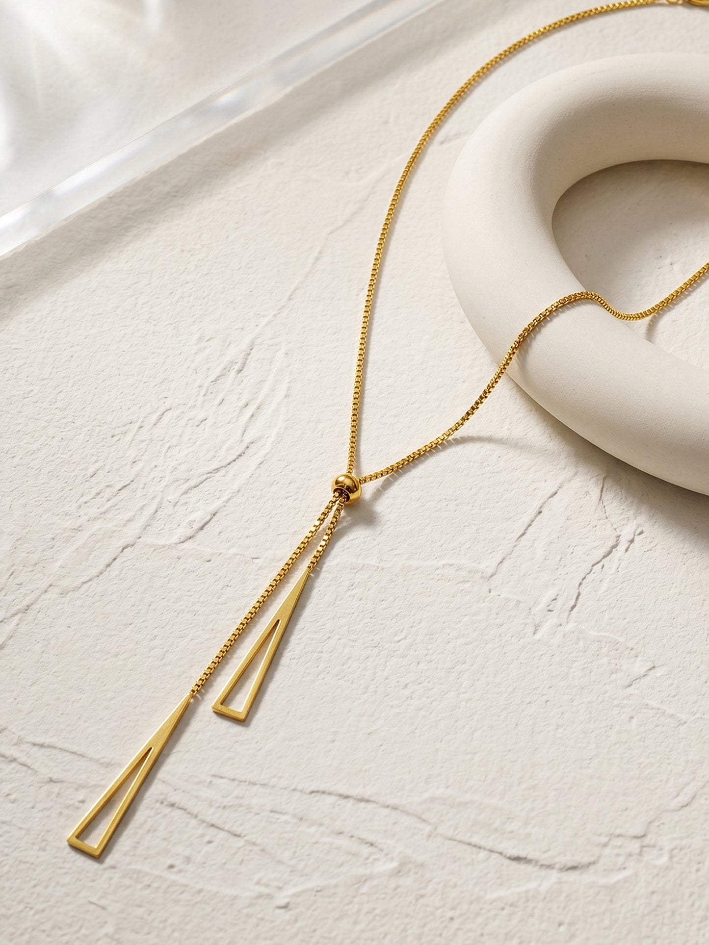 OnnMe by GIVA Drop It Low Gold Plated Lariat Necklace