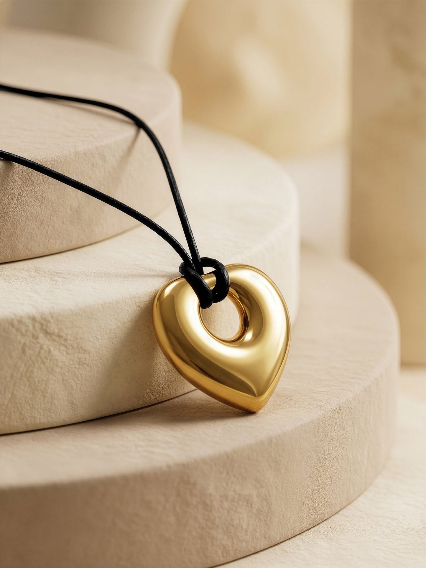 OnnMe by GIVA Lock Heart Gold Plated Pendant With Black Thread