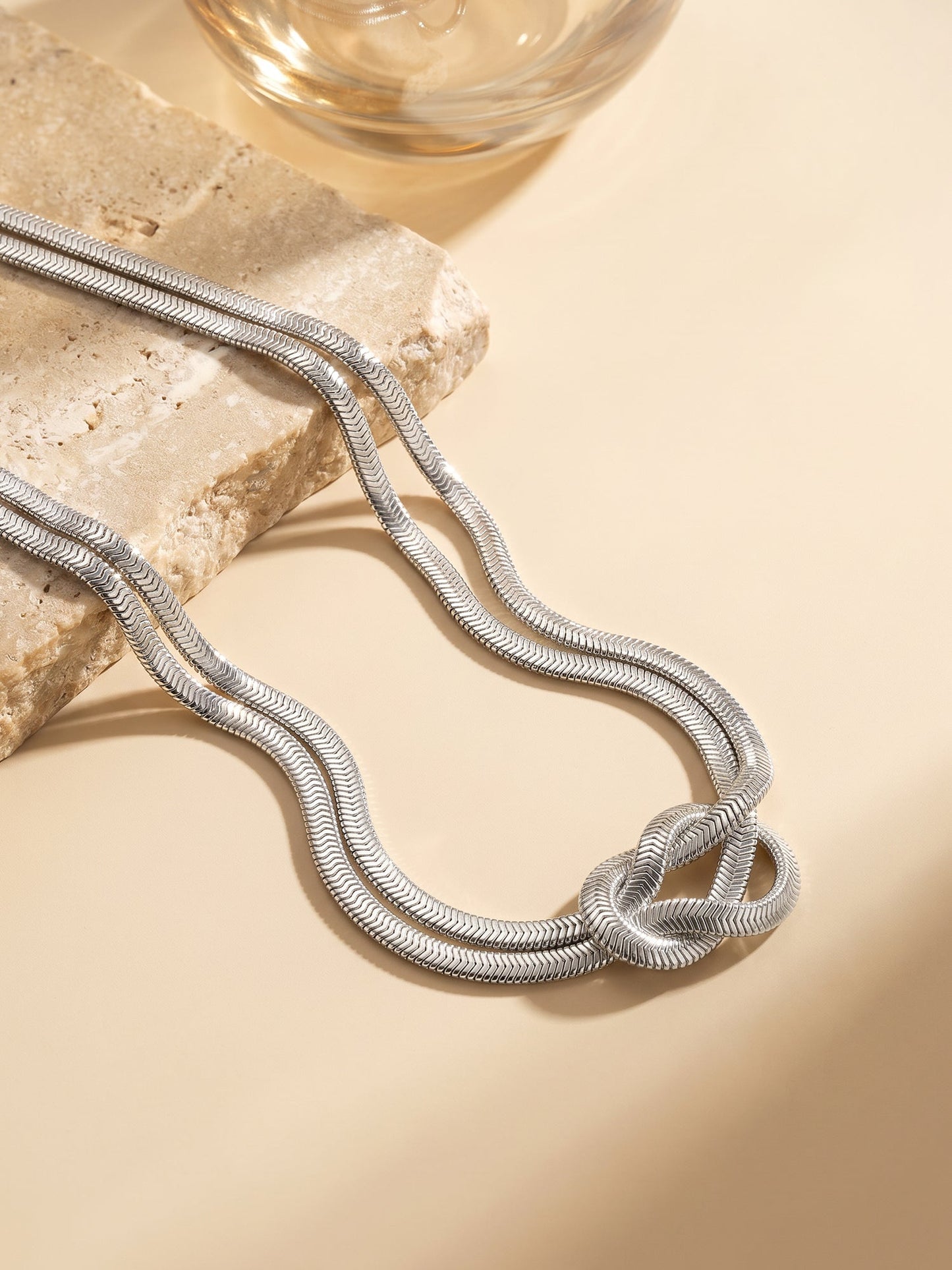 OnnMe by GIVA Knot Today Rhodium Plated Necklace