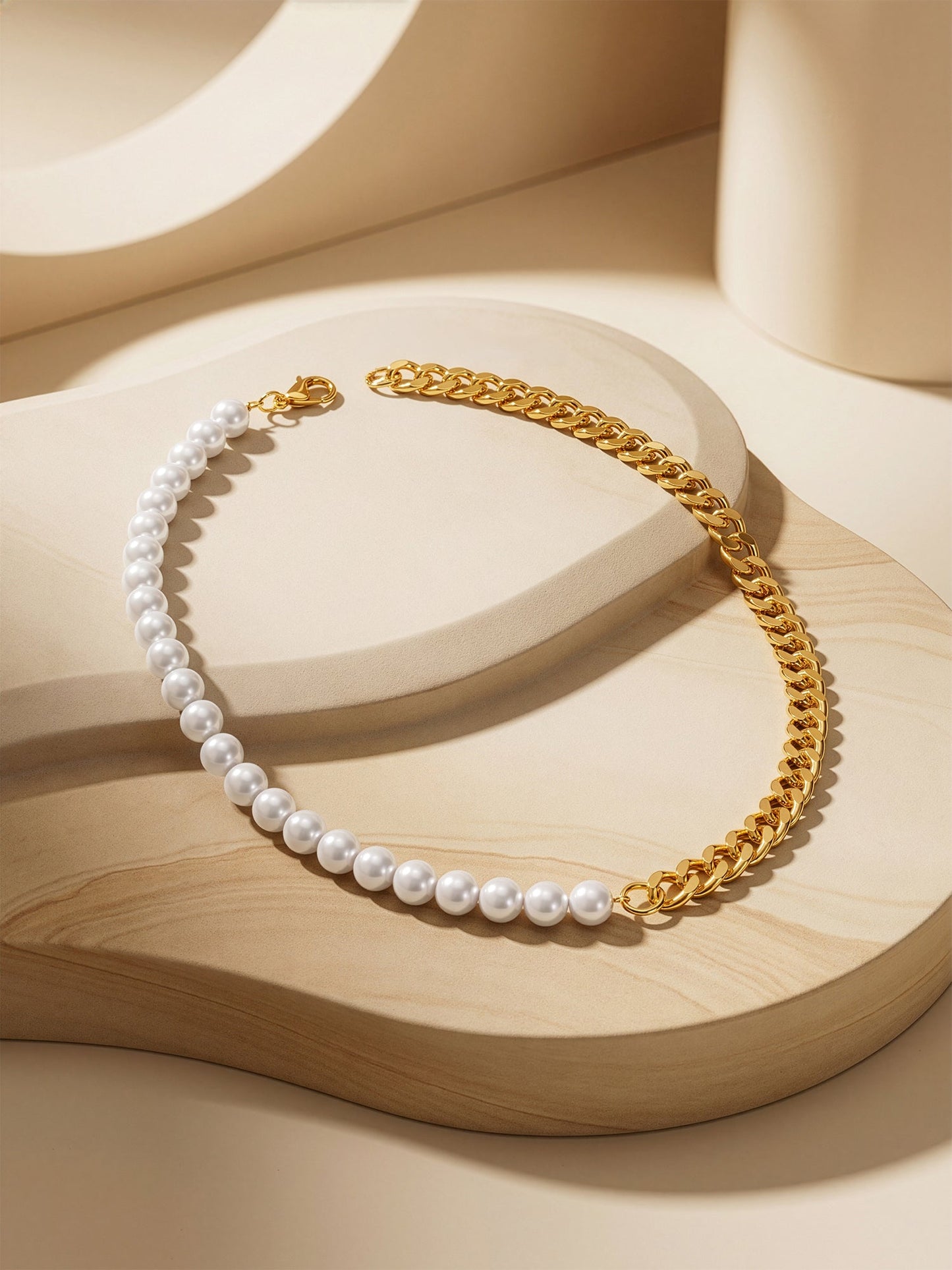 OnnMe by GIVA Pearl Layer Love Gold Plated Necklace