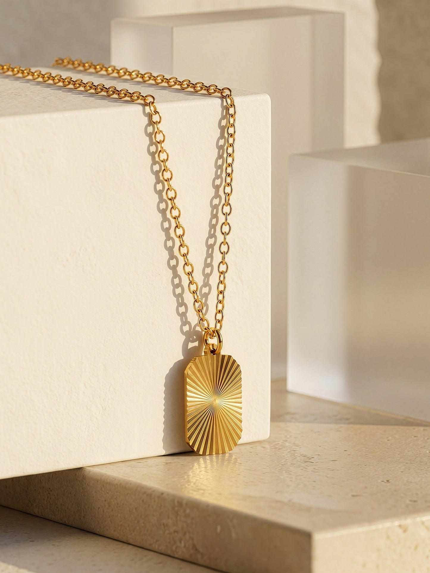 OnnMe by GIVA Square Drift Gold Plated Necklace