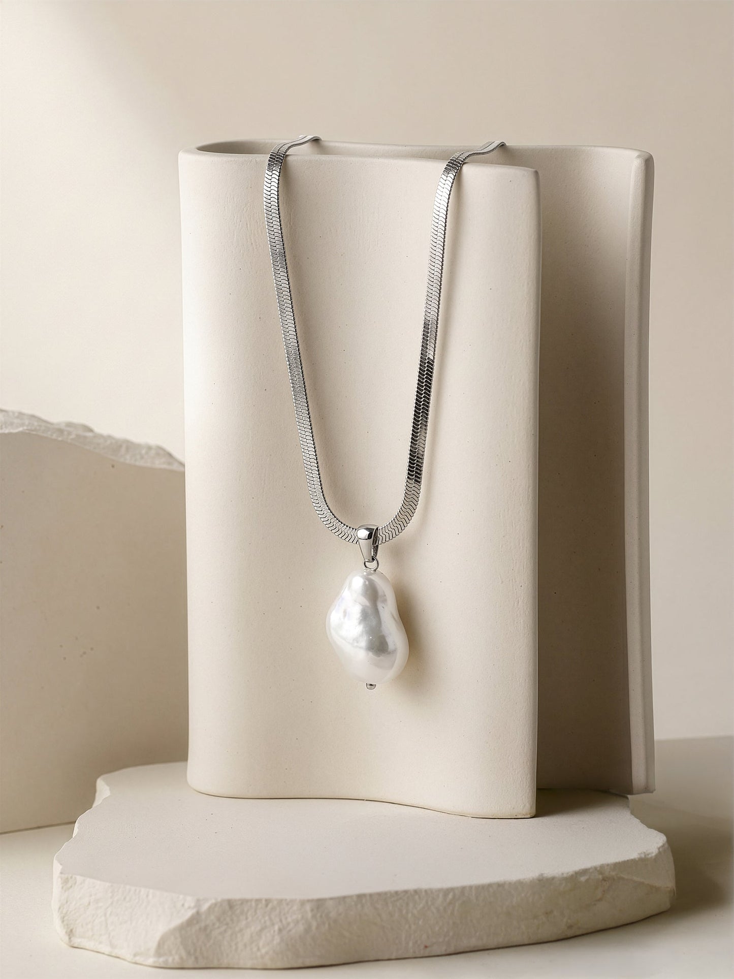 OnnMe by GIVA Liquid Static Rhodium Plated Chain Necklace
