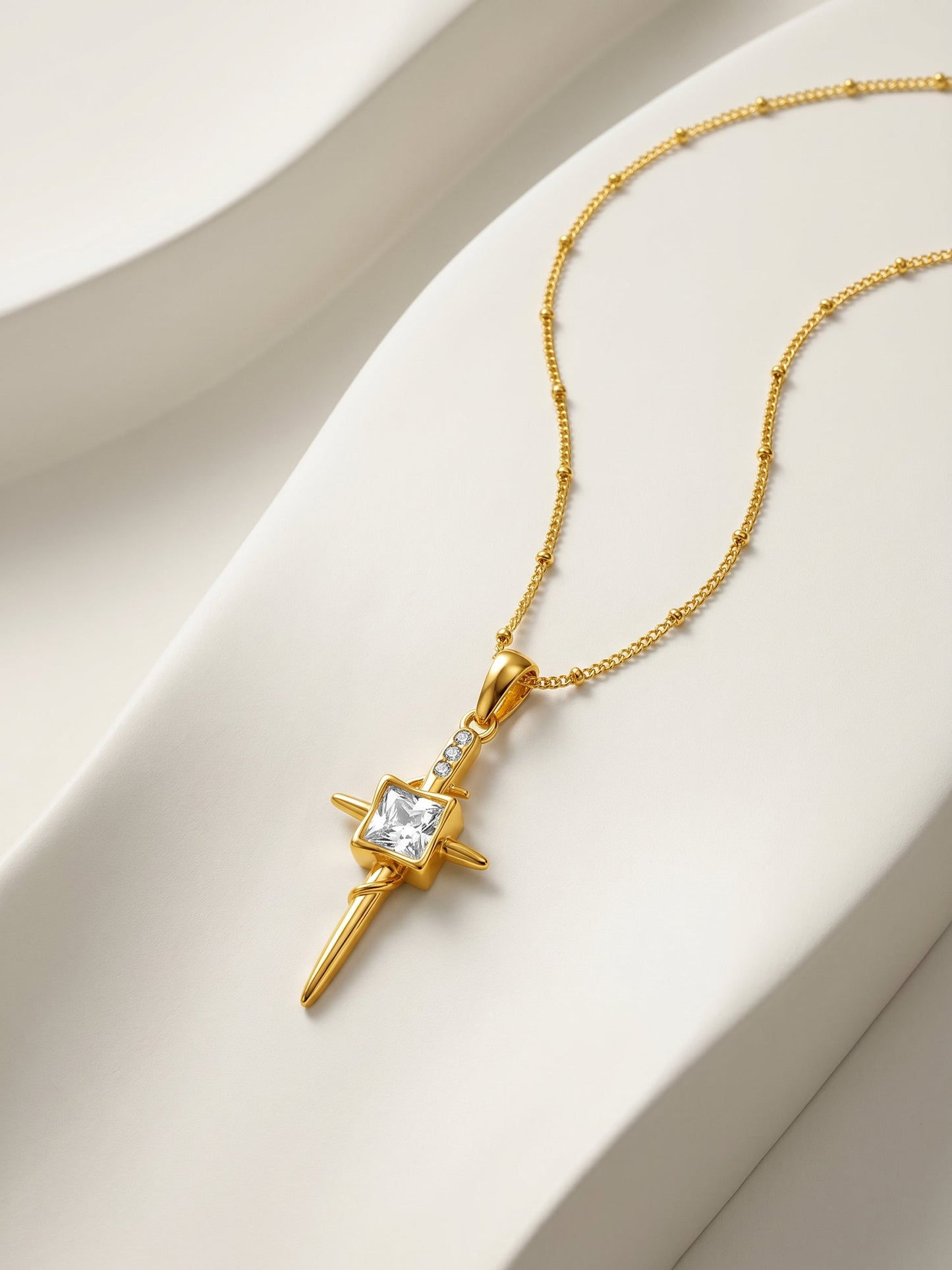 OnnMe by GIVA Rebel Point Gold Plated Pendant with Chain