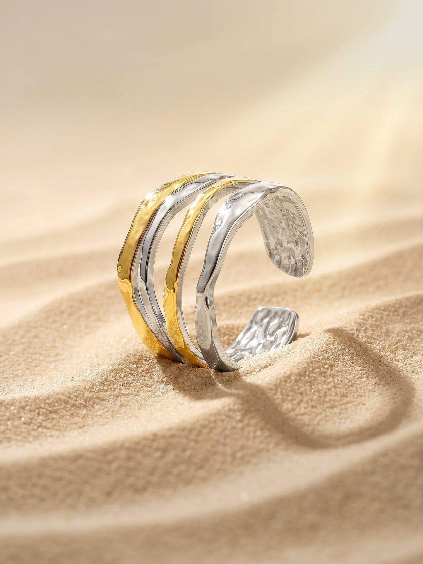 OnnMe by GIVA Triple Melt Dual Tone Ring (Size 15)