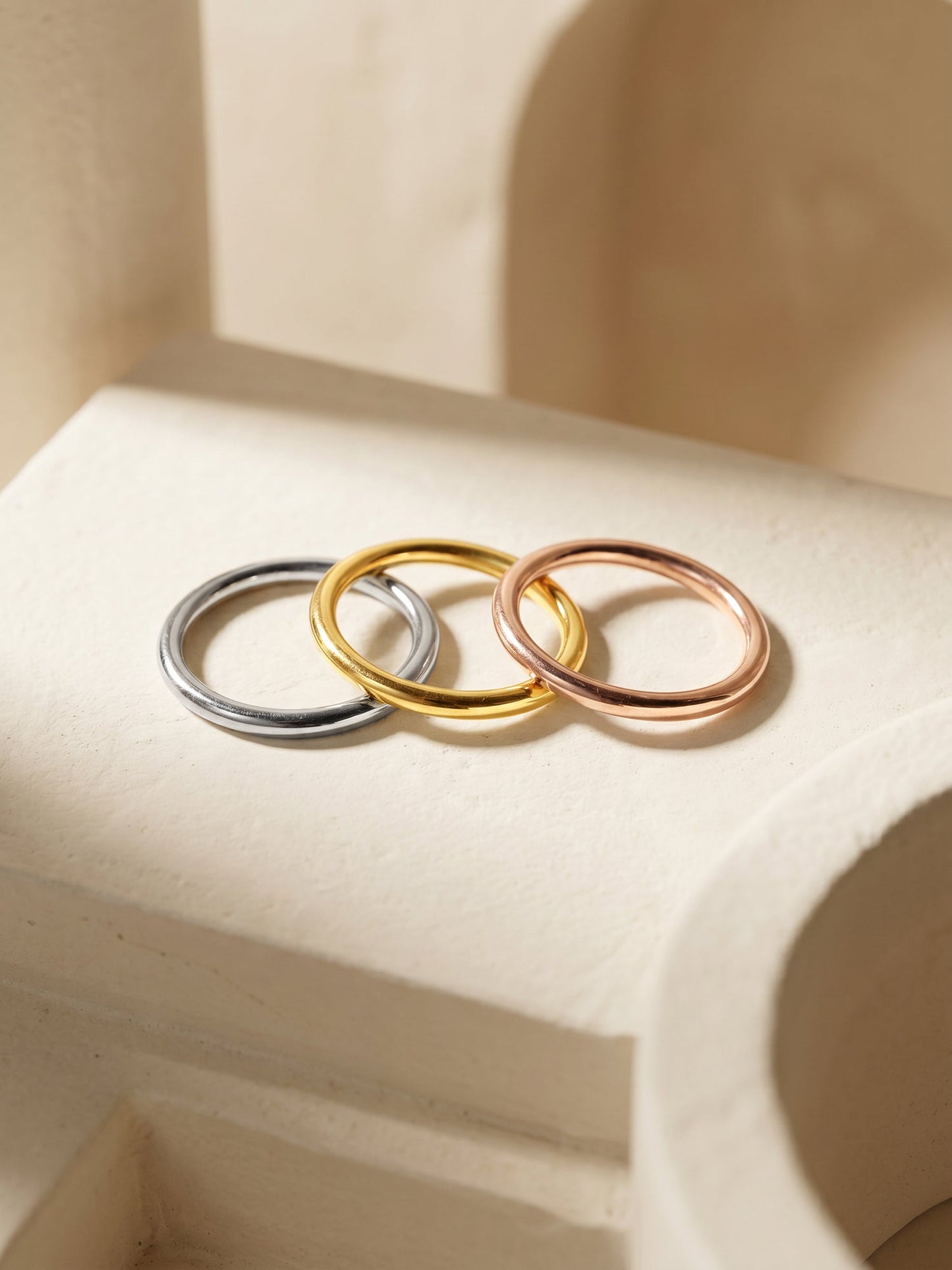 OnnMe by GIVA Better Together Triple Tone Rings