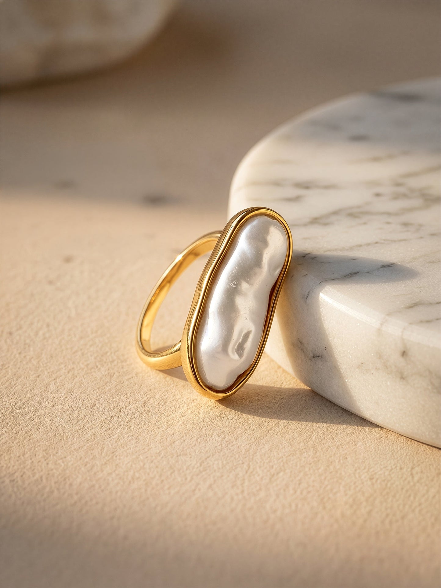 OnnMe by GIVA Pixel Shine Gold Plated Ring (Size 13)