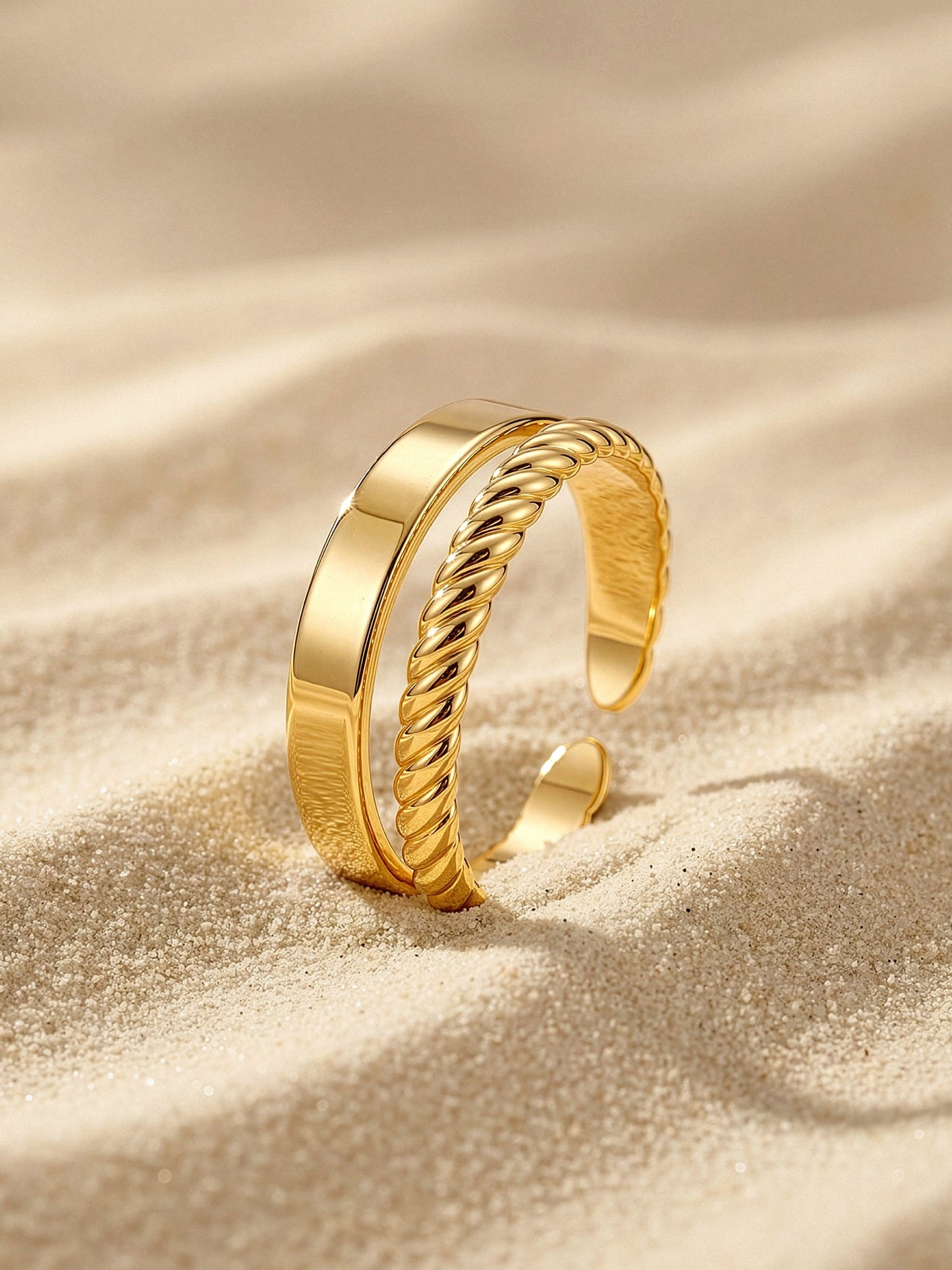 OnnMe by GIVA Faux Gold Plated Stack Ring (Size 14)