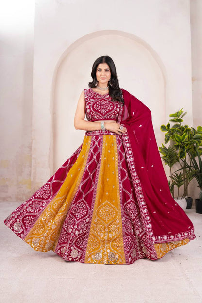 Lehenga Mart Designer Bollywood Style Wedding Wear Lehenga Choli-Pink