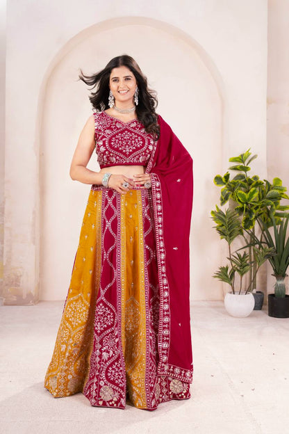 Lehenga Mart Designer Bollywood Style Wedding Wear Lehenga Choli-Pink