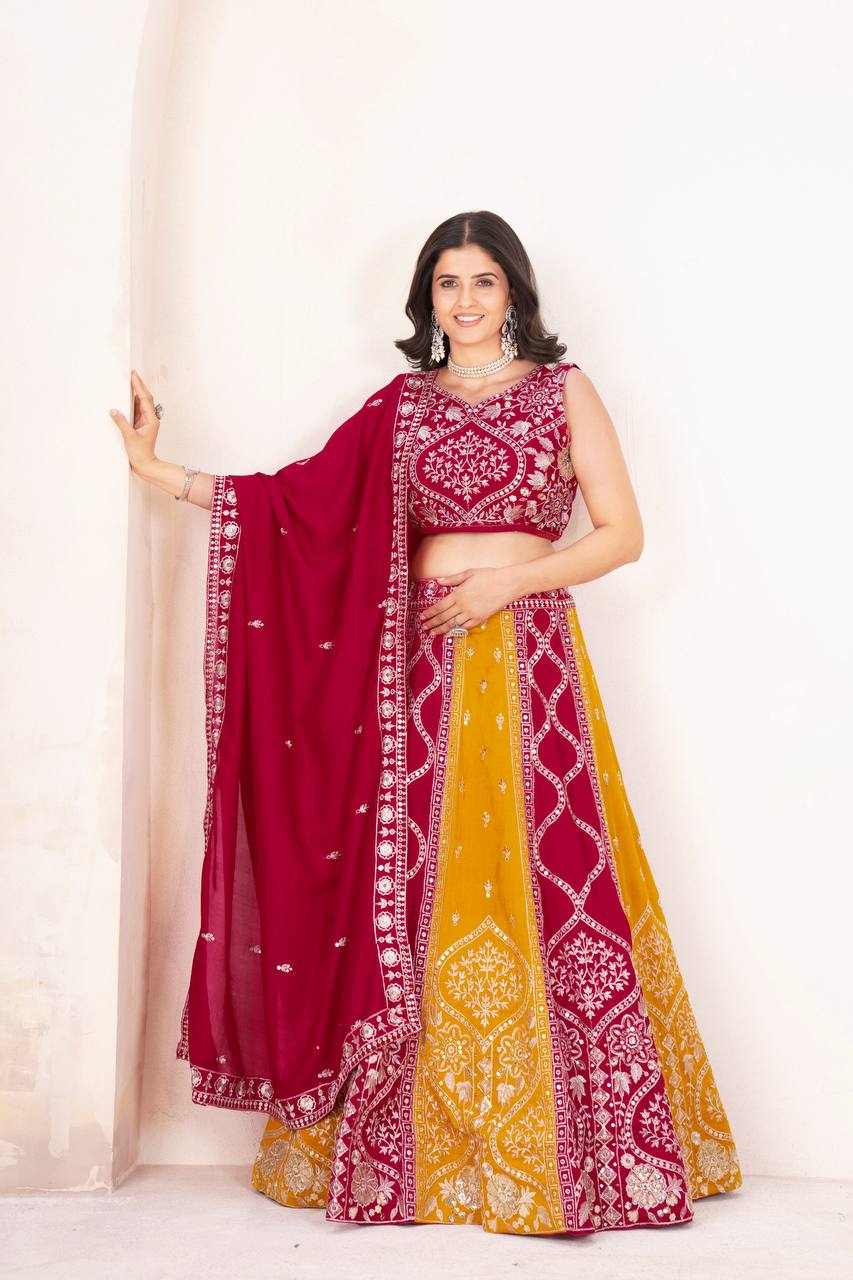 Lehenga Mart Designer Bollywood Style Wedding Wear Lehenga Choli-Pink