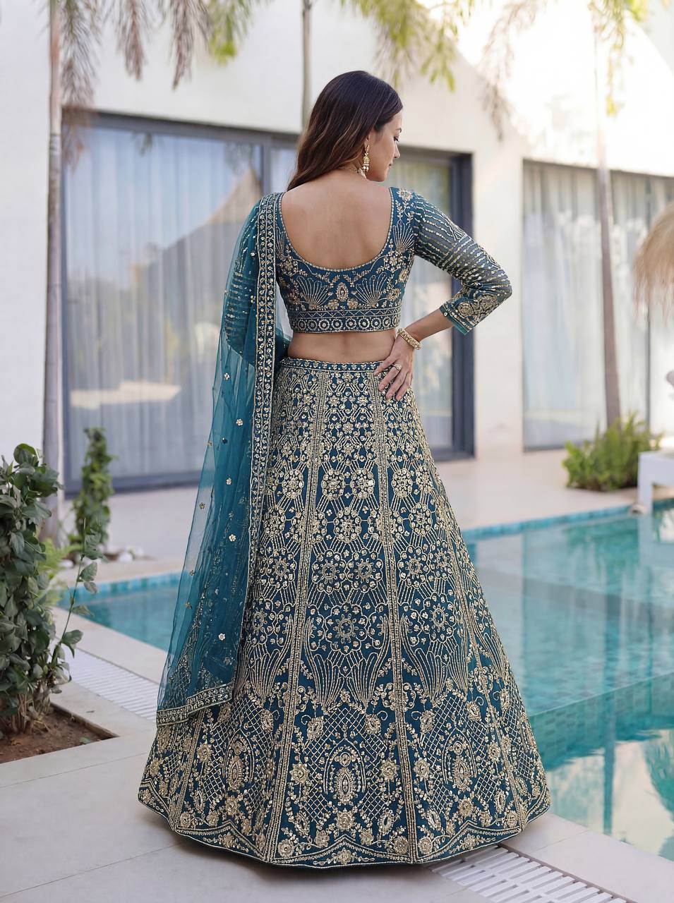 Lehenga Mart Designer Wedding Wear Lehenga Choli-Blue