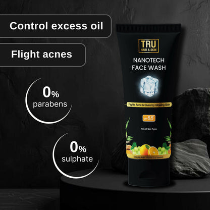 Tru Hair & Skin Nanotechnology Facewash For Sensitive-Acne Prone Skin
