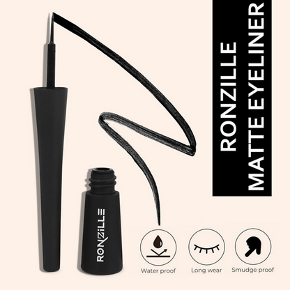 Ronzille Smudgeproof And Waterproof Liquid Matte Eyeliner - Black