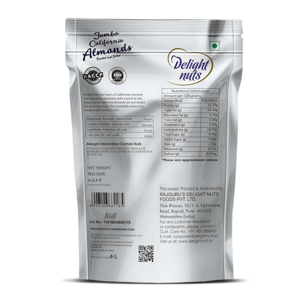 Delight nuts Jumbo California Almonds Roasted And Salted