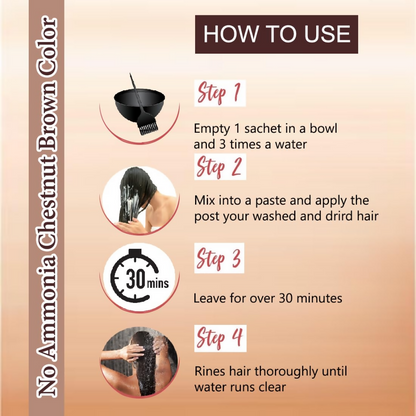 VedicAyurveda Henna Based Hair Colour, Natural brown and Chestnut Brown