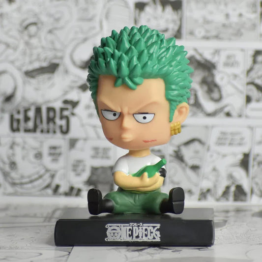 One Piece | Rorono Zoro Anime Bobblehead With Mobile Holder | 13.5 Cm |