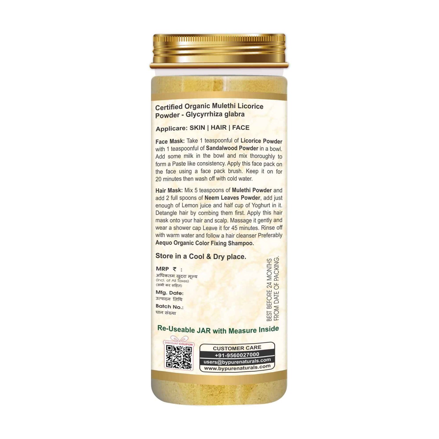 byPureNaturals Organic Mulethi Licorice Powder