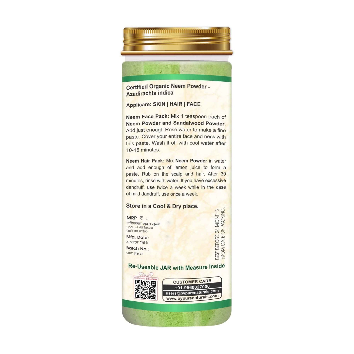 byPureNaturals Organic Neem Powder