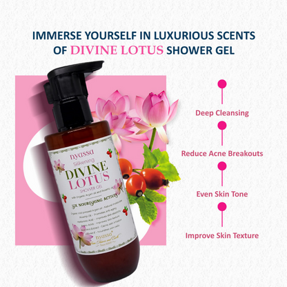 Nyassa Silkening Divine Lotus Shower Gel With Organic Oil And Rosehip Oil