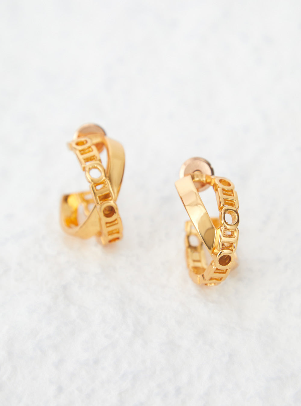 O.H Monogram Mini Archway Hoops Earrings
