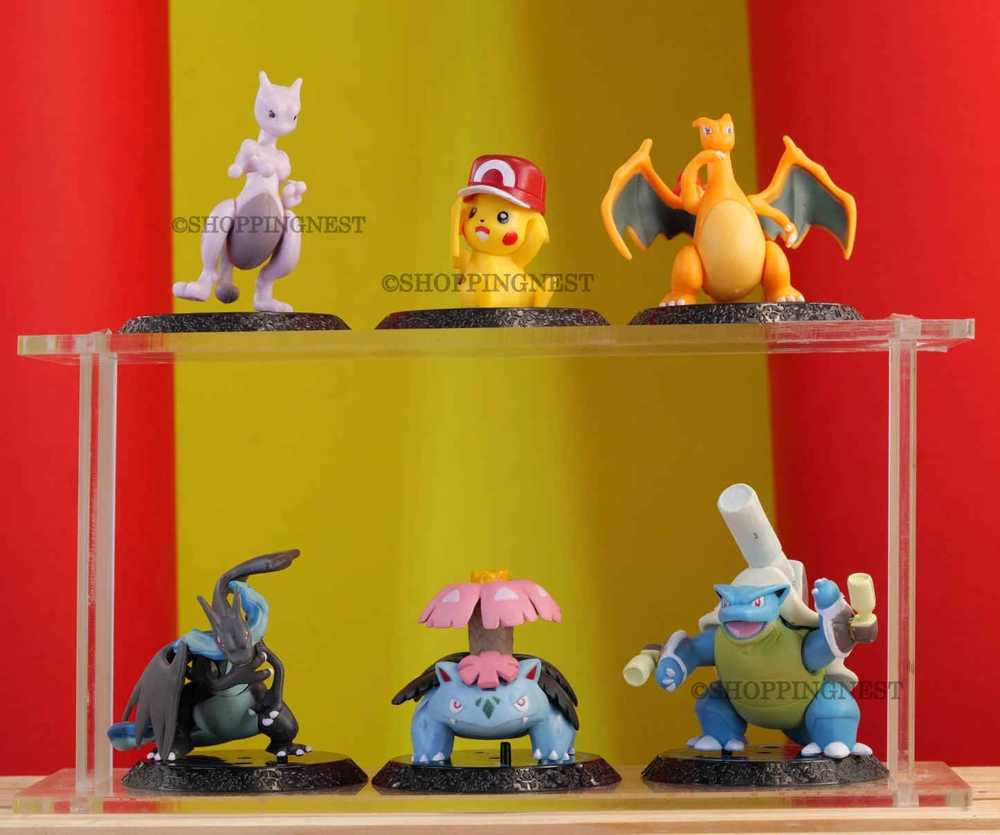 Pokemon Action Figure Set Of 6 | Limited Edition for Car Dashboard | Pikachu, Charizard, Blastoise |