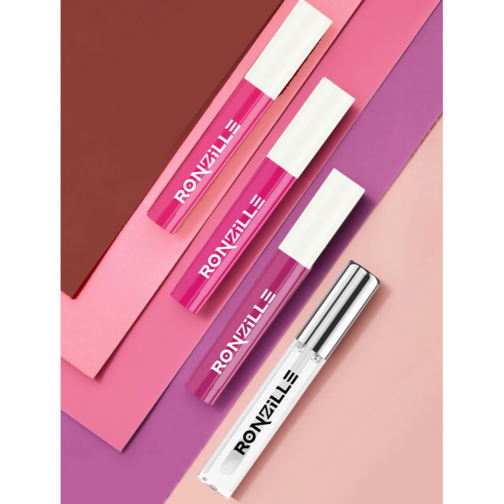 Ronzille Non Transfer Matte Liquid Lipstick Plus Lip Gloss - Blush And Pinks
