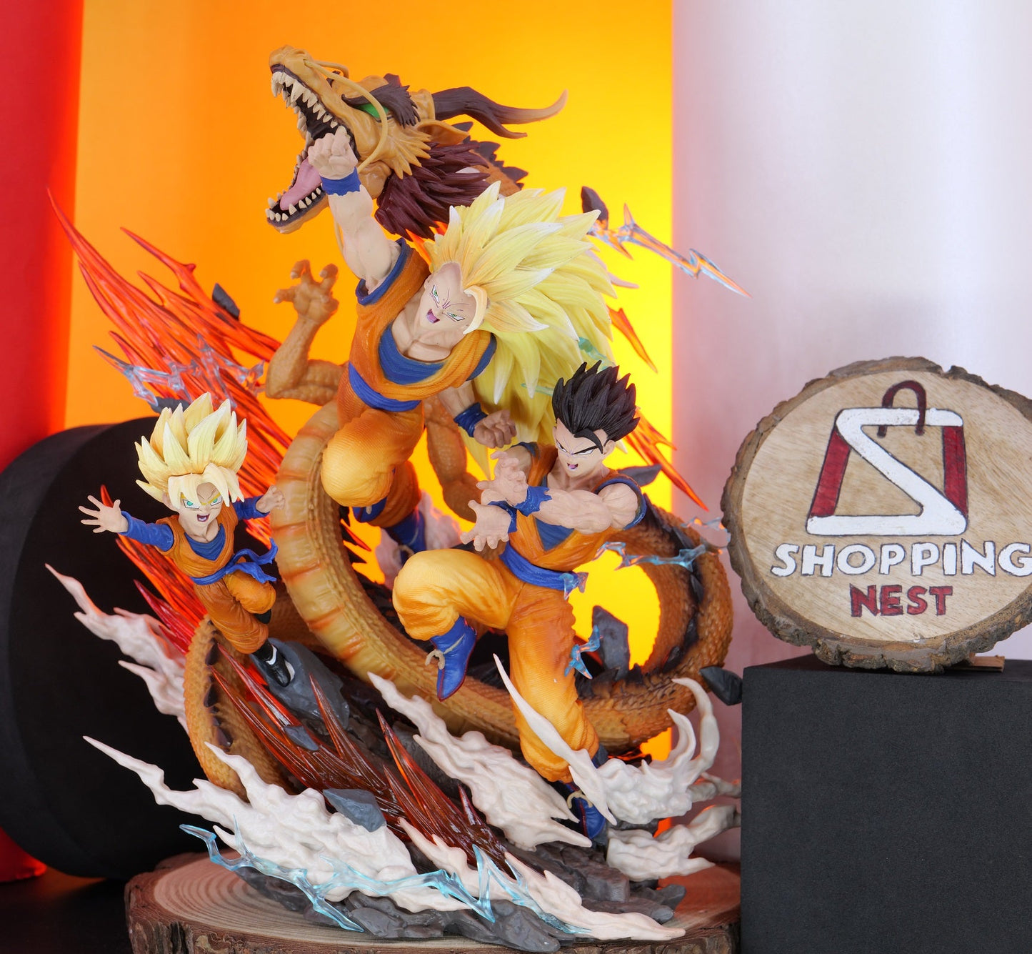 Dragon Ball Z |PVC| SSJ3 Goku, Gohan & Goten Dragon Fist Action Figure 35 cm Collectible